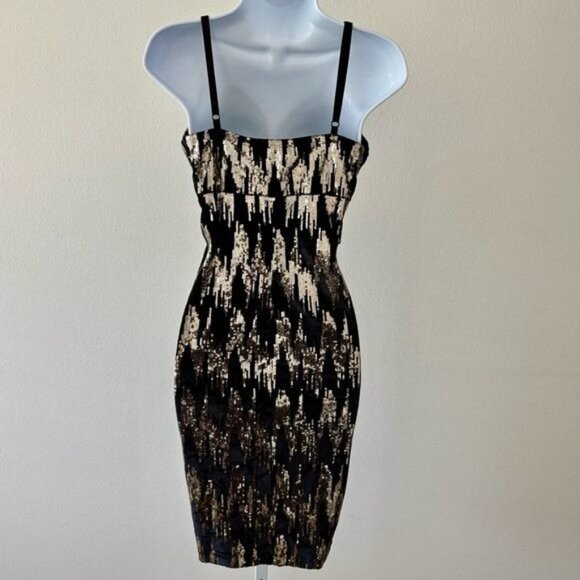 Fashion Nova Dress Medium Sequin BodyCon Mini Art Deco Disco Glam Festival - Picture 12 of 12